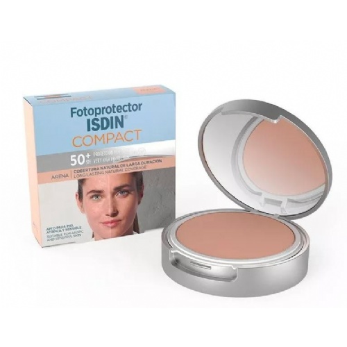 Fotoprotector isdin compact spf 50+ - maquillaje compacto oil-free (1 envase 10 g color arena)