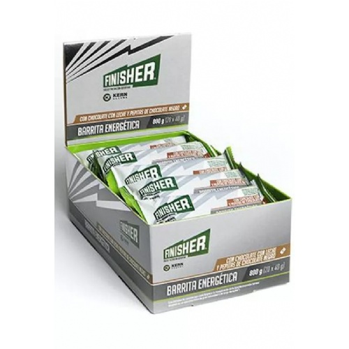 Finisher barritas energeticas (20 barritas sabor chocolate con leche y pepitas)