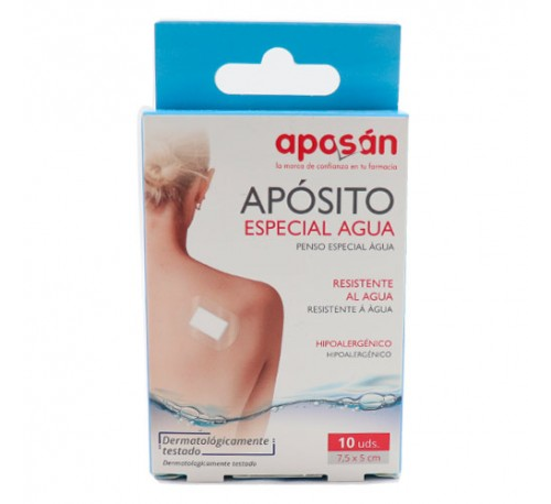 Aposan aposito especial agua - aposito esteril (7.5 x 5 cm 10 u)