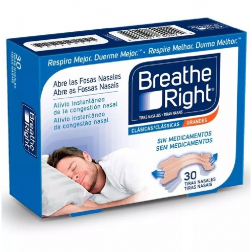BREATHE RIGHT - TIRA ADH NASAL (COLOR T- GDE 30 U)