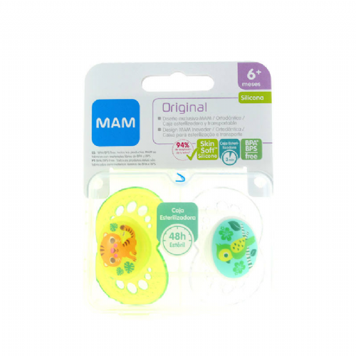 Chupete silicona - mam original (+ 6 m pack doble verde)