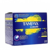 Tampax compak tampon 100%algodon (regular 22 u)