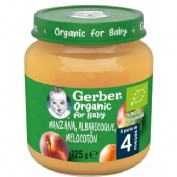 Gerber organic manzana melocoton albaricoque 1 tarrito 125 g
