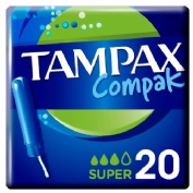 Tampax compak tampon 100%algodon (22 unidades super)