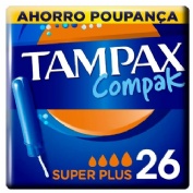 Tampax compak tampon 100%algodon (24 unidades super plus)