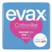 Compresas higienicas femeninas - evax cottonlike (normal con alas 16 compresas)