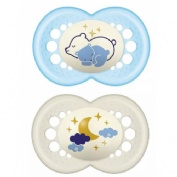Chupete silicona - mam original night (+ 6 m pack doble azul)