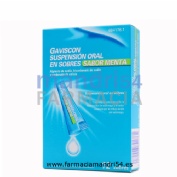 GAVISCON SUSPENSION ORAL EN SOBRES SABOR MENTA, 12 sobres