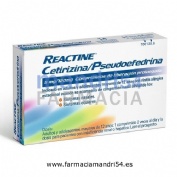 REACTINE CETIRIZINA/PSEUDOEFEDRINA 5mg/120mg COMPRIMIDOS DE LIBERACION PROLONGADA , 14 comprimidos