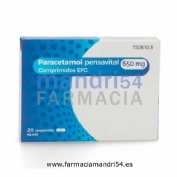 PARACETAMOL PENSAVITAL 650 MG COMPRIMIDOS EFG, 20 comprimidos