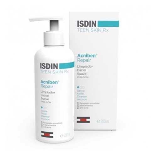 Isdin acniben repair emulsion limpiadora suave  1 frasco 180 ml - isdin teen skin rx